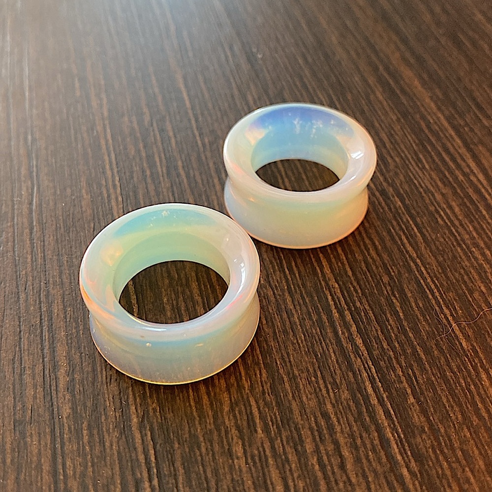 New 1” opalite look flared tunnels for stretched ears